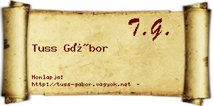 Tuss Gábor névjegykártya